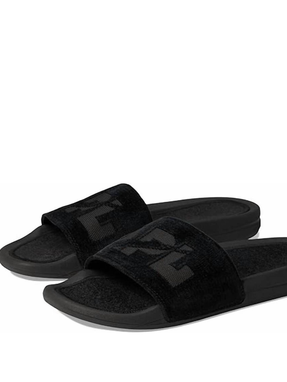 NEW APL women's techloom velvet slide sandal in black